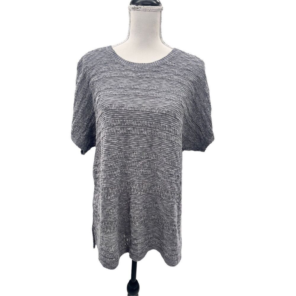 J.Jill crochet, knit, Largen look Dolman top sleeve  Size medium